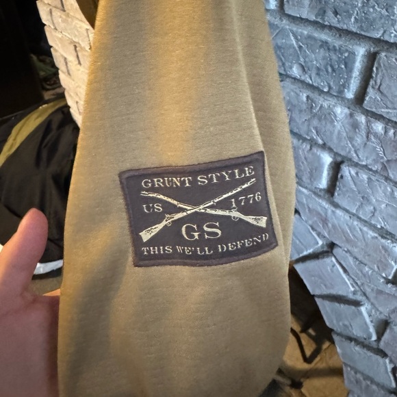 Grunt Style Men's Quarter Zip Sweater - Tan - Picture 3 of 6